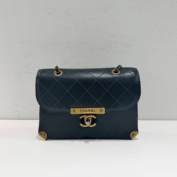 샤넬 플랩백 램스킨 미니 금장 블루그린 숄더백 23번대 A93514