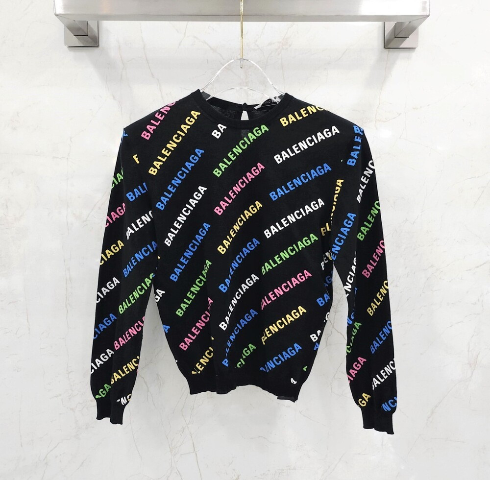 [럭스유] S / 발렌시아가 로고 올오버 니트 695458