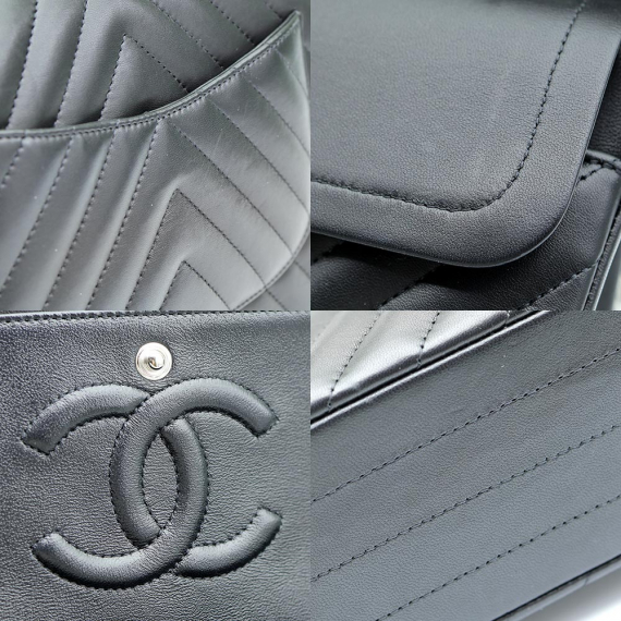 Chanel(샤넬) A01112 블랙 쉐브론 카프스킨 은장 CC로고 클래식 미듐 플랩 숄더백 (30번대)