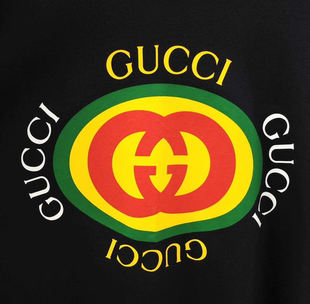 [럭스유] M / 구찌 로고 프린팅 코튼 저지 반팔 티셔츠