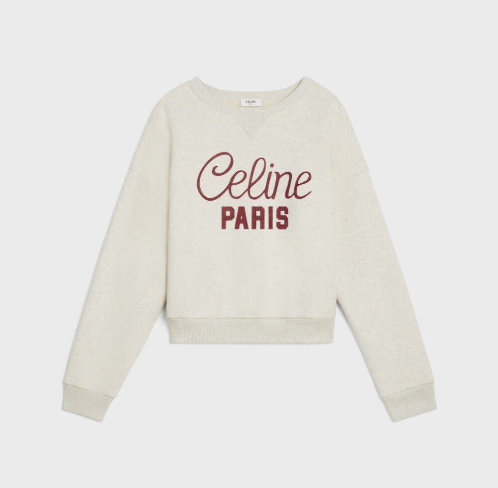 [럭스유] S / 셀린느 파리 코튼 플리스 맨투맨 베이지 멜란지 2Y87D649W