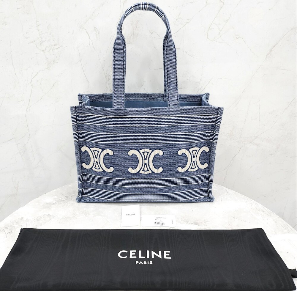 [럭스유] 셀린느 카바스 라지 토트백 트리옹프 블루 196762GQD