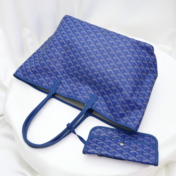 Goyard(고야드) AMALOUIS-PM 스카이블루 고야딘 캔버스 생루이 PM 쇼퍼 숄더백 + 보조파우치