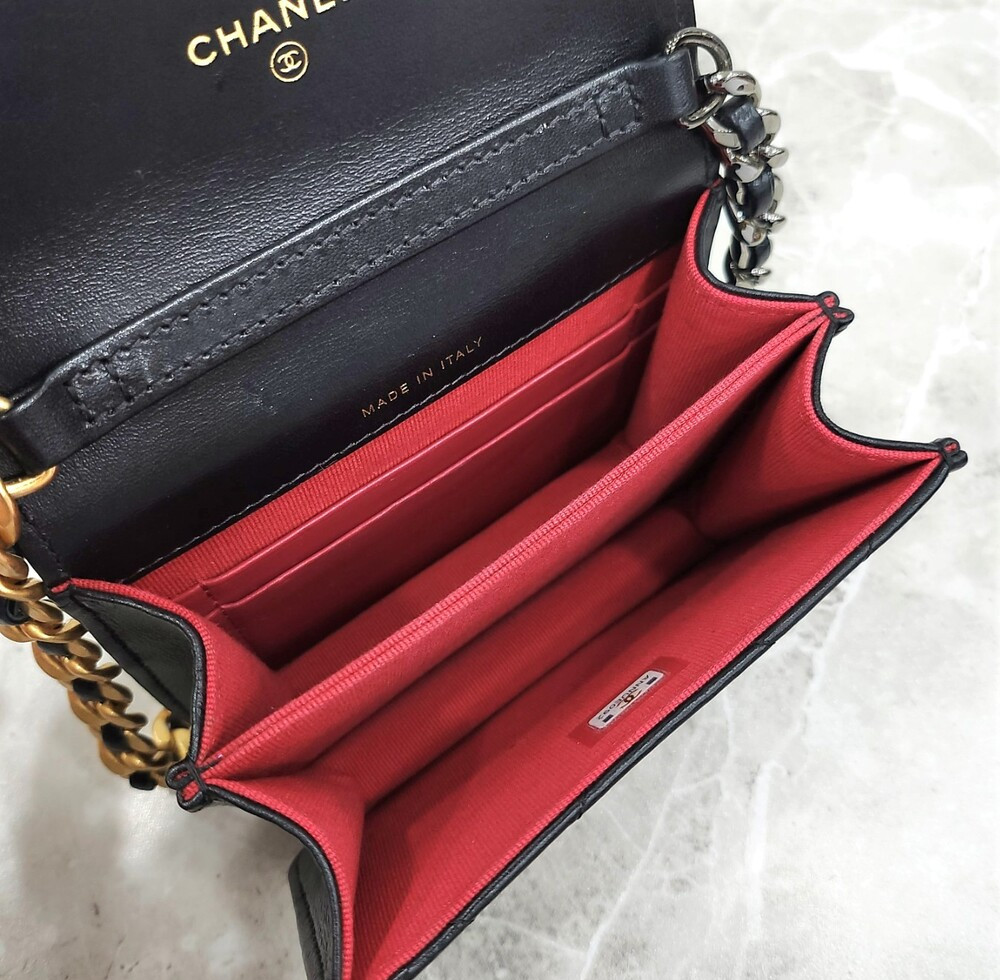 [럭스유] 샤넬 19 체인 카드지갑 미니 숄더백 AP3170