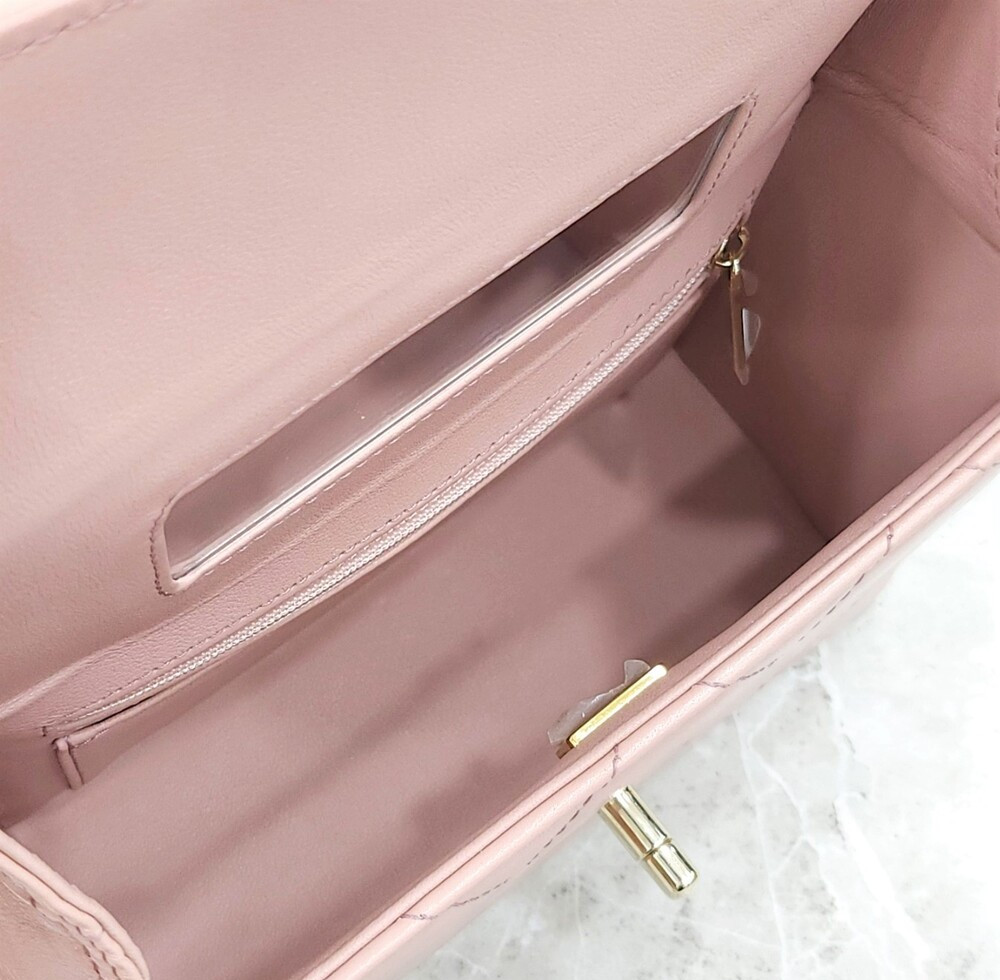 [럭스유] 샤넬 핑크 탑핸들 스몰 박스 토트 숄더백 신형내장칩 AS4470