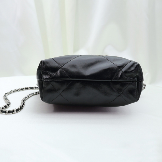Chanel(샤넬) AS3980 블랙 카프스킨 실버 메탈 CHANEL 샤넬 22백 미니 숄더백 (내장칩)