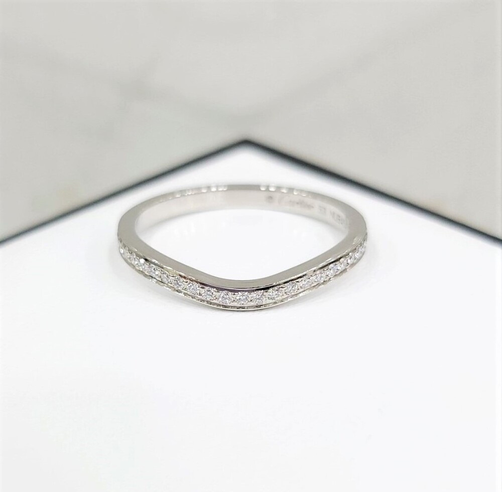 [럭스유] 까르띠에 다이아 파베 발레린 웨딩밴드 링 53호