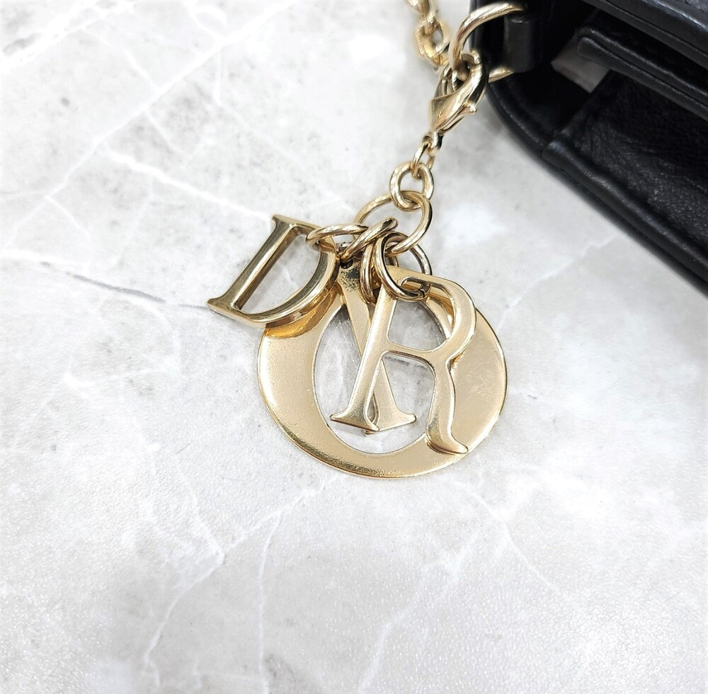 [럭스유] 디올 레이디 디올 파우치 체인백 블랙 까나쥬 S0204ONMJ