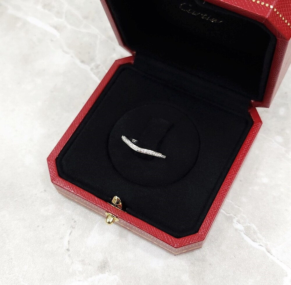 [럭스유] 까르띠에 다이아 파베 발레린 웨딩밴드 링 53호