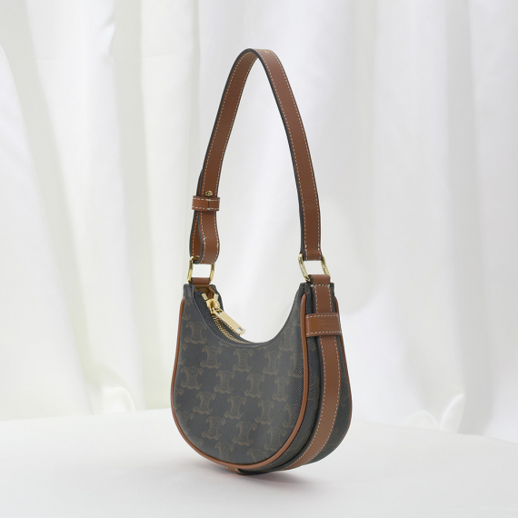 Celine(셀린느) 10I602DS1.04LU 트리오페 캔버스 탄 카프스킨 미니 아바 호보 숄더백