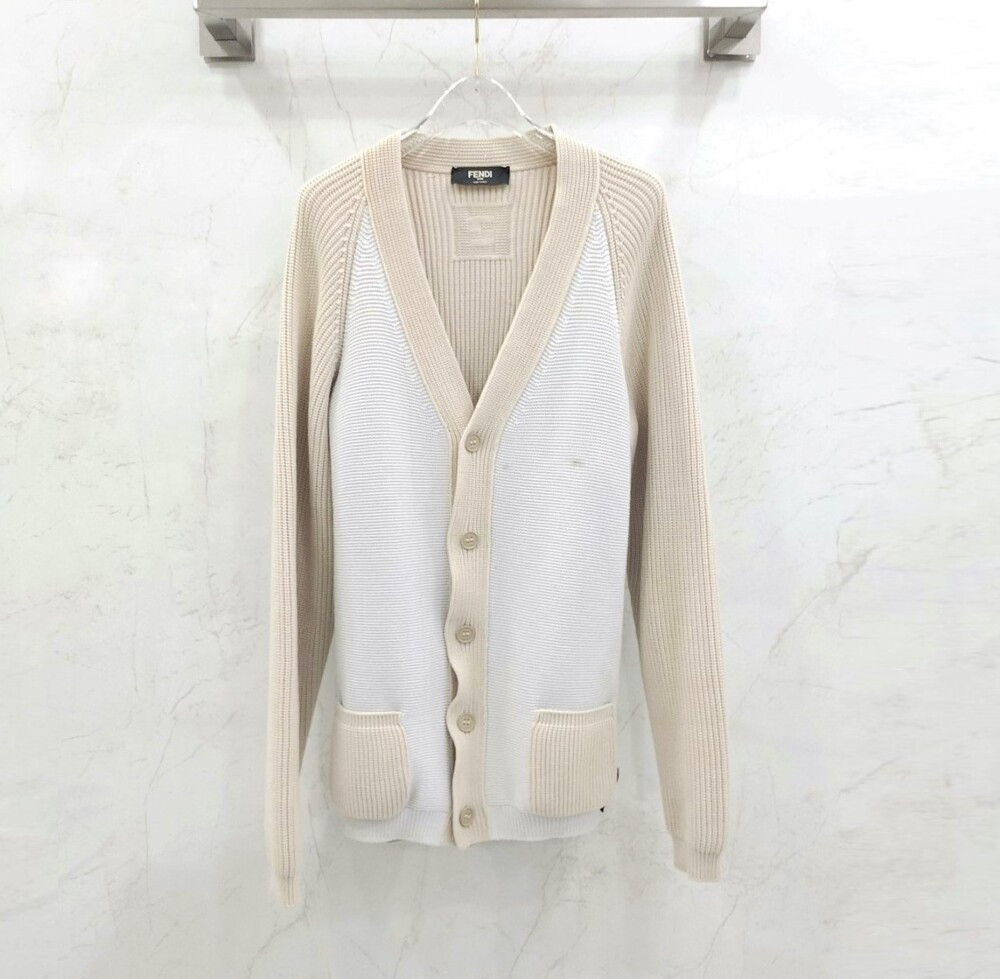 [럭스유] 50 / 펜디 컬러 블록 니트 가디건 FZC498