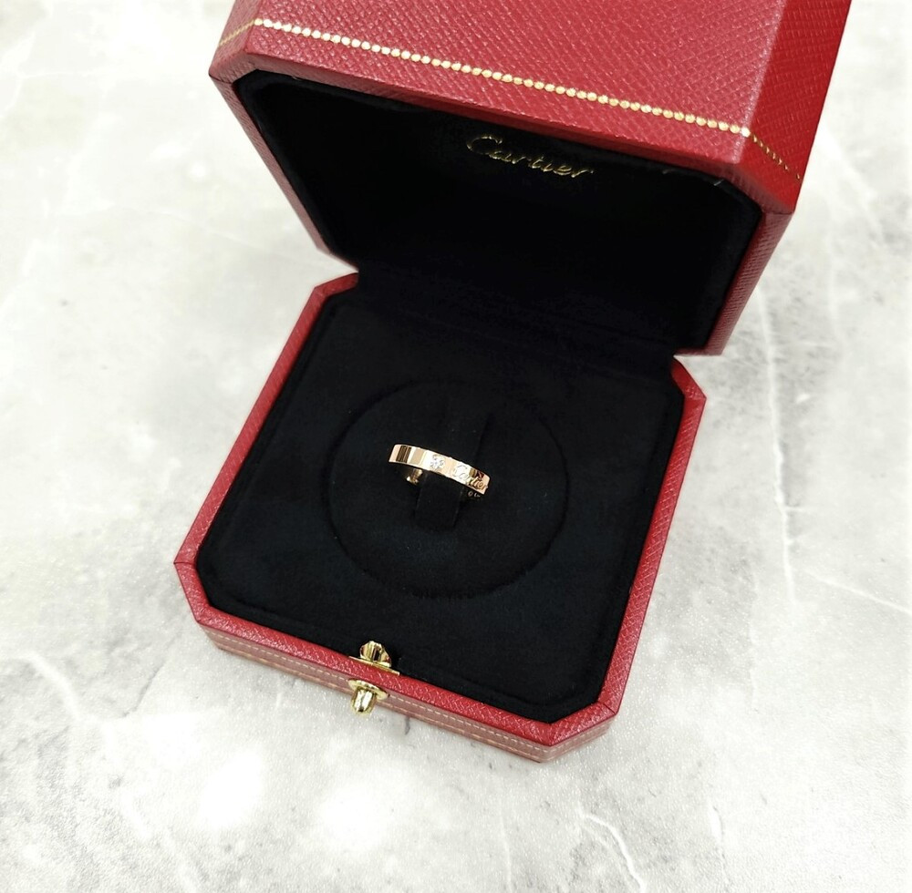 [럭스유] 까르띠에 다이아 1P C드 까르띠에 웨딩링 18K 핑크골드 48호