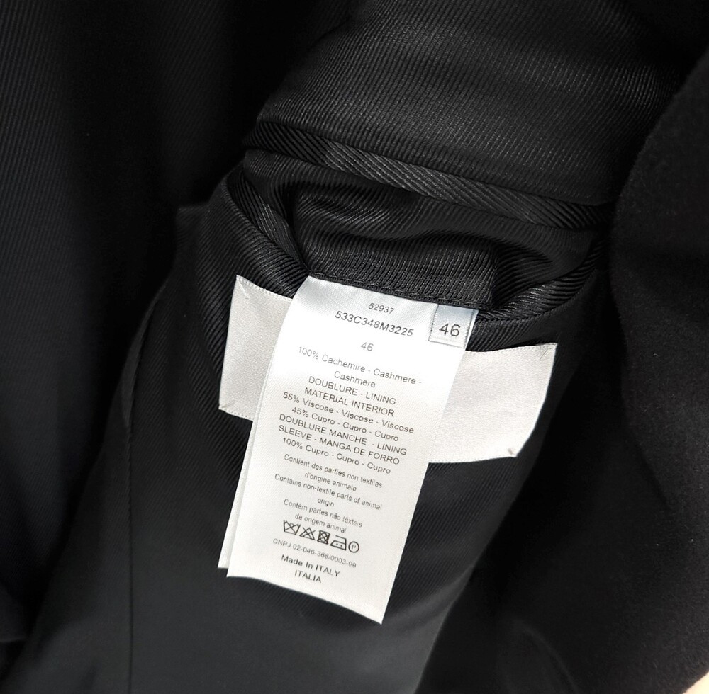 [럭스유] 46 / 디올 로고 패치 캐시미어 롱 코트 533C348M3225