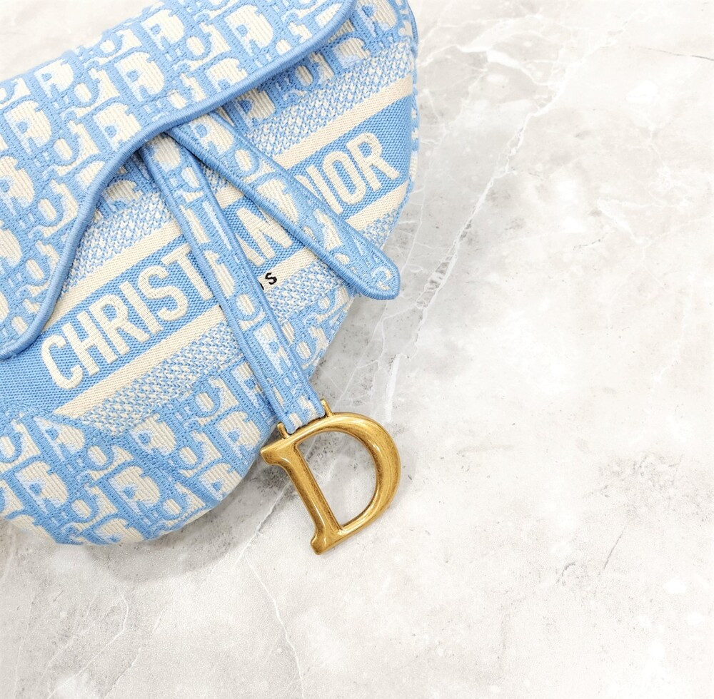 [럭스유] (새상품) 디올 블루 오블리크 새들백 미디움