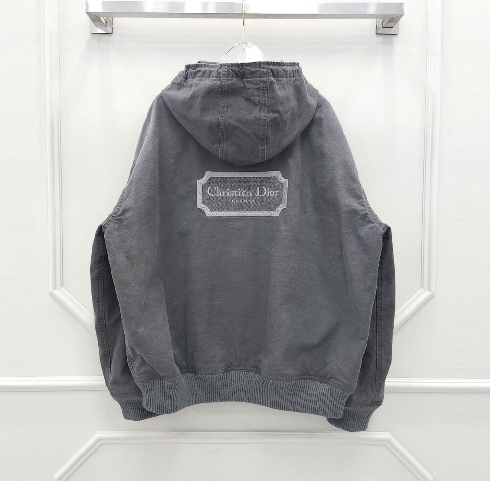 [럭스유] 52 / 디올 콘트라스트 쿠튀르 자수 지퍼 블루종 자켓