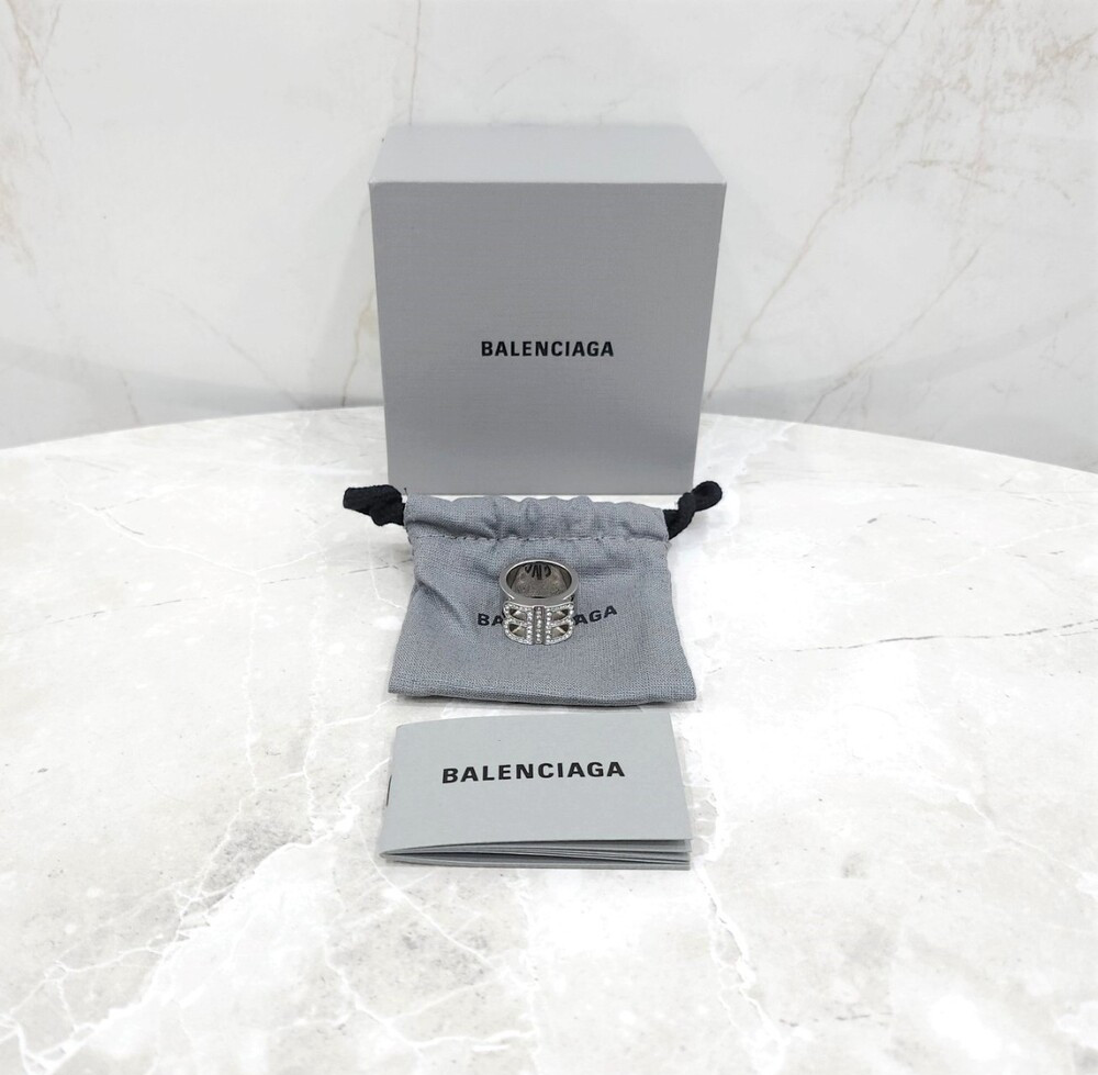 [럭스유] 발렌시아가 BB 라인스톤 큐빅 실버 반지 54호