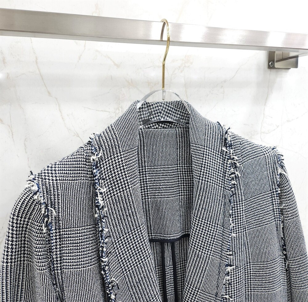 [럭스유] XS / 골든구스 하운드투스 체크 오버 코트