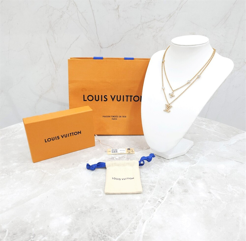 [럭스유] (새상품) 루이비통 LV 레이디 플라워 큐빅 목걸이 M01845
