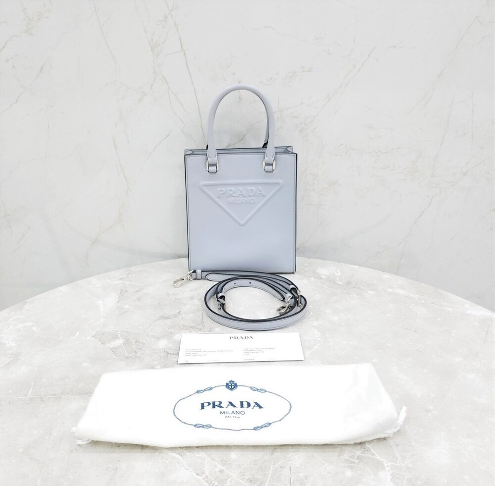 [럭스유] 프라다 삼각로고 레더 토트 숄더백 1BA333