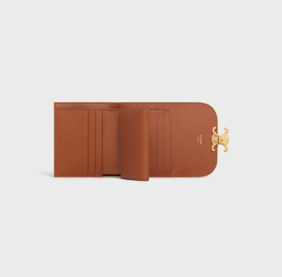 [럭스유] 셀린느 스몰 트리옹프 플랩 지갑 화이트 탠 10D782CQH