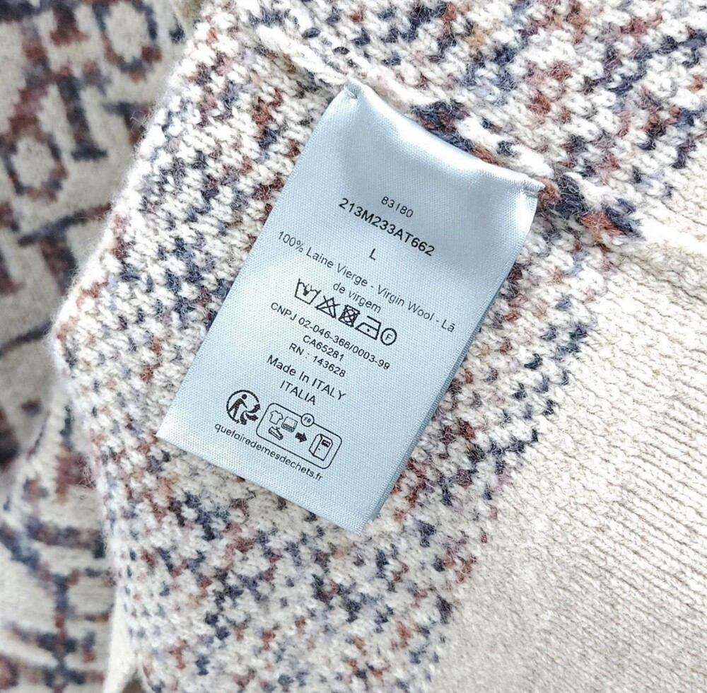 [럭스유] L / 디올 오블리크 울 자카드 가디건 213M233AT662