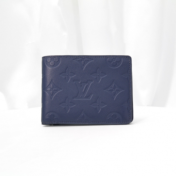 Louis Vuitton(루이비통) M14787 네이비 블루 모노그램 토뤼옹 카프스킨 멀티플 월릿 반지갑
