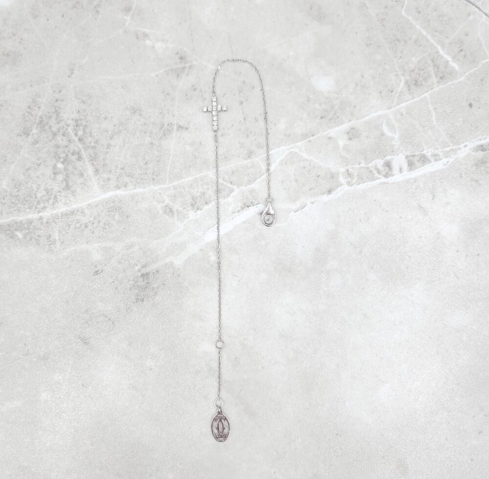 [럭스유] 까르띠에 다이아 심볼 체인 브레이슬릿 18K 화이트골드 B6040400