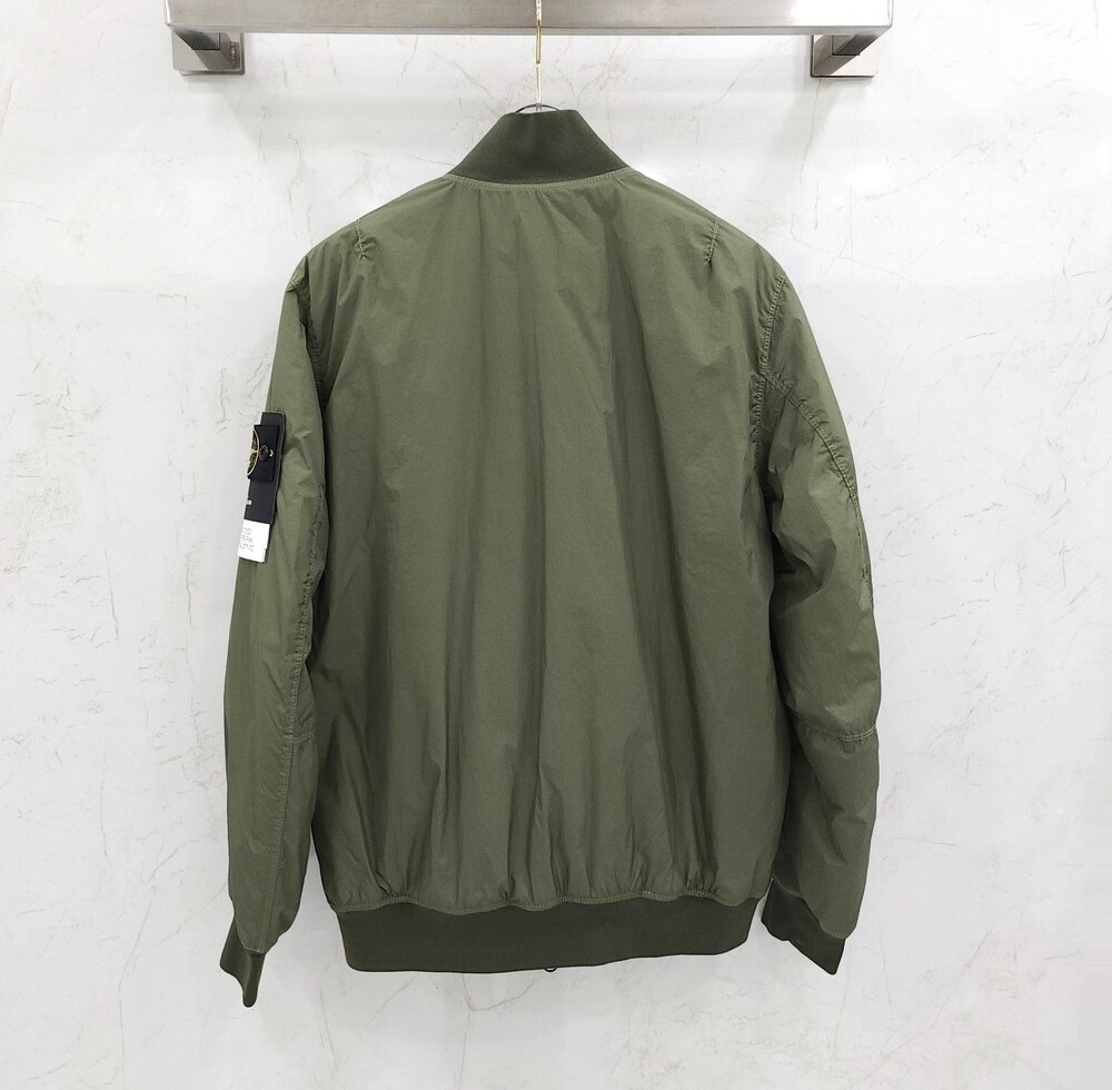 [럭스유] (새상품) S / 스톤아일랜드 카키 크링클랩스 봄버 자켓 8115409236
