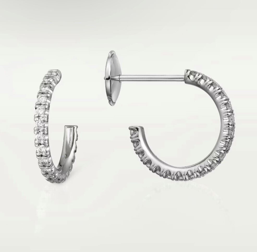 [럭스유] (새상품) 까르띠에 에뗑셀 화이트골드 다이아 귀걸이