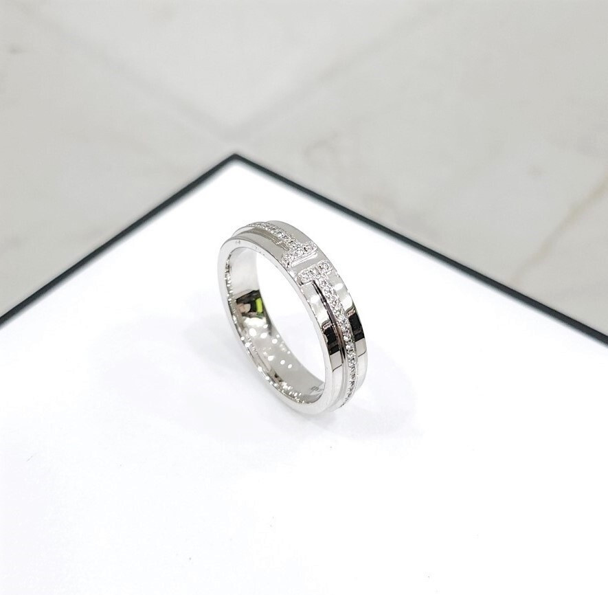 [럭스유] 티파니앤코 티파니 T 네로우 다이아몬드 링 18K 화이트골드 6.5호 36815663