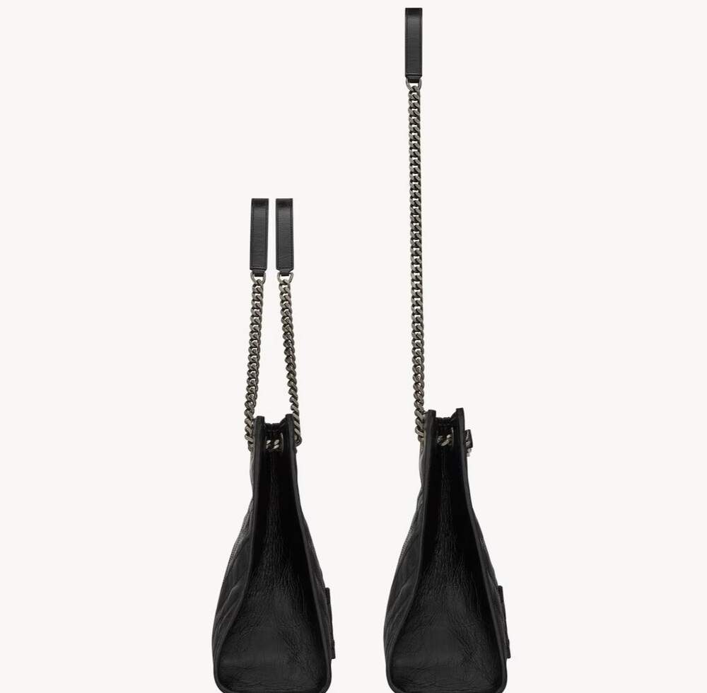 [럭스유] 생로랑 니키 레더 쇼핑백 블랙 577999