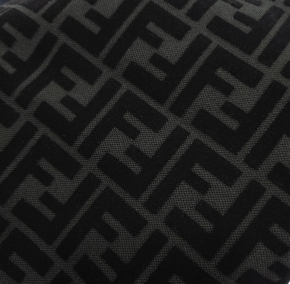 [럭스유] S / 펜디 FF 자카드 벨벳 블랙 반팔 티셔츠