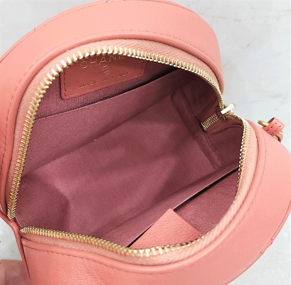 [럭스유] 샤넬 19 핑크 체인 탬버린 미니 백 AP0725