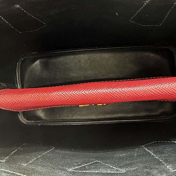 프라다 사피아노 두블레 금장 레드 토트백 B2756T