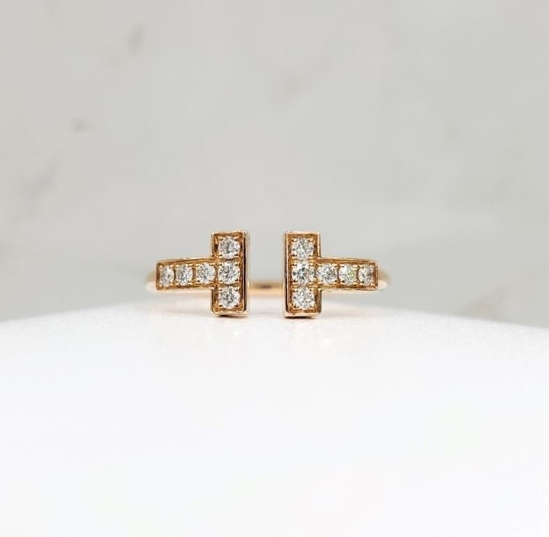 [럭스유] 티파니앤코 다이아몬드 티파니 T 와이어 링 18K 로즈골드 5호