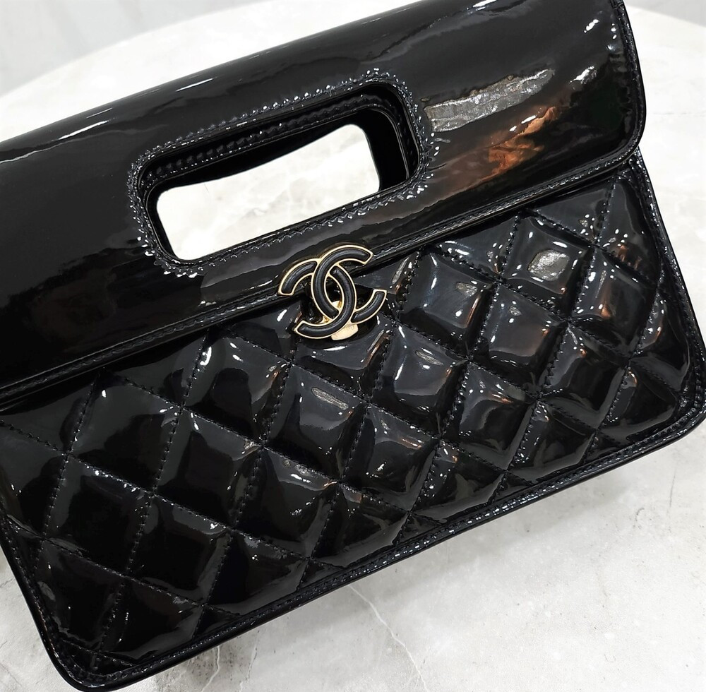 [럭스유] 샤넬 블랙 페이던트 플랩백 신형내장칩 AS4036