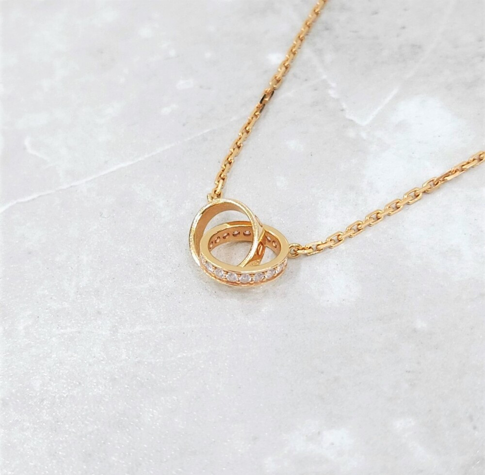 [럭스유] 까르띠에 다이아 세미 파베 러브 펜던트 목걸이 B7013900