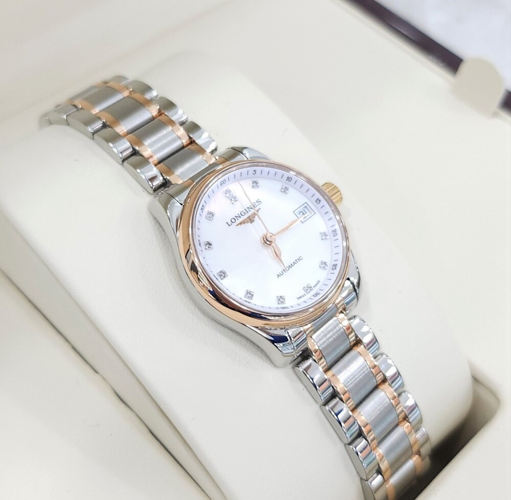 [럭스유] 론진 다이아 마스터컬렉션 오토매틱 시계 핑크골드 콤비 25.5mm