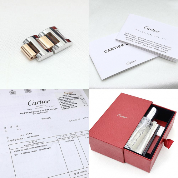 Cartier(까르띠에) W2BB0032 18K 핑크 골드 스틸 콤비 33MM 발롱블루 여성 시계
