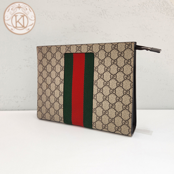 구찌 GG 수프림 웹 파우치 475316