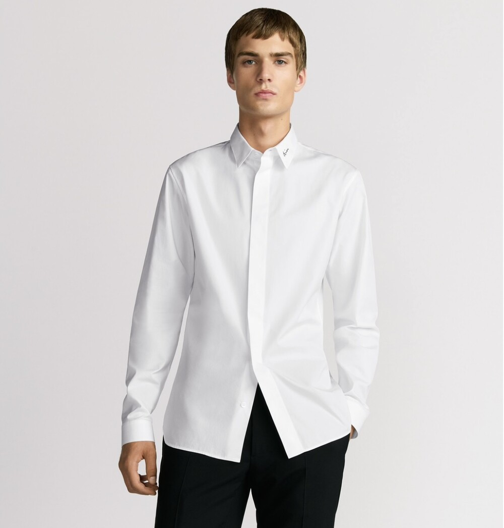 [럭스유] (새상품) 42 / 디올 화이트 코튼 포플린 자수 셔츠 463C541W6680_C089