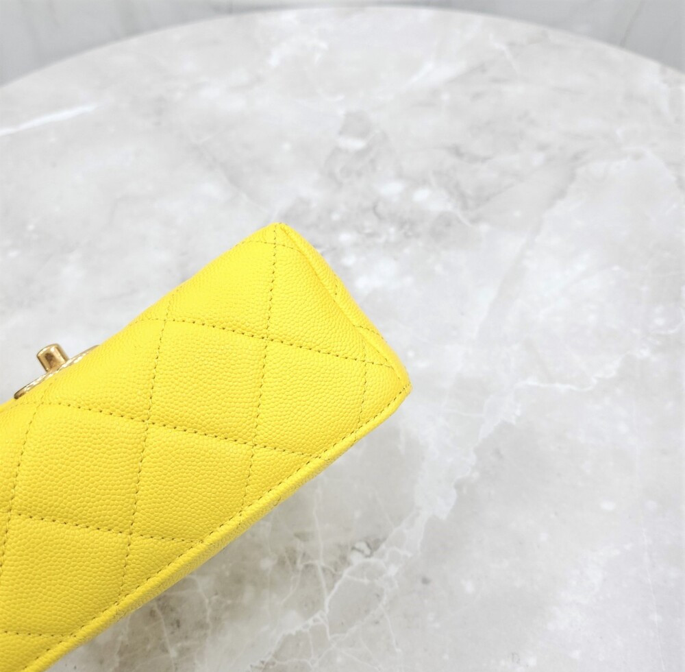 [럭스유] 샤넬 옐로우 코스메틱 케이스 탑핸들 숄더백 신형내장칩 AS3729