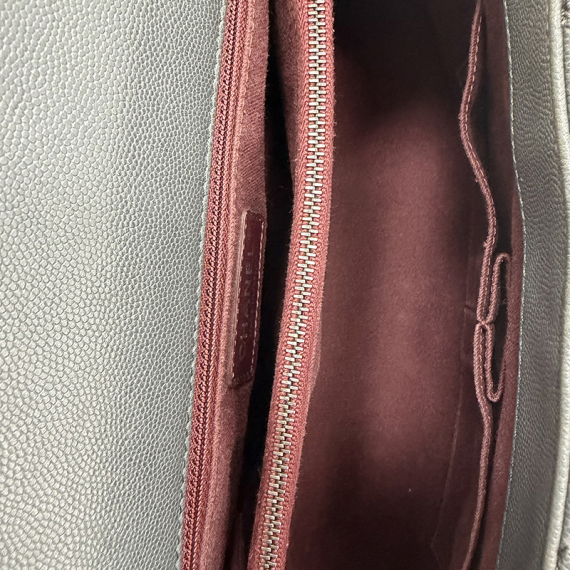 샤넬 캐비어 코코핸들 미디움 토트백 그레이 21번대 빈티지 은장 A92991