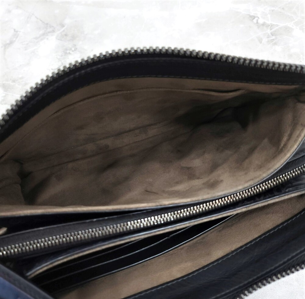 [럭스유] 벨루티 테르시오 스크리토 레더 파우치