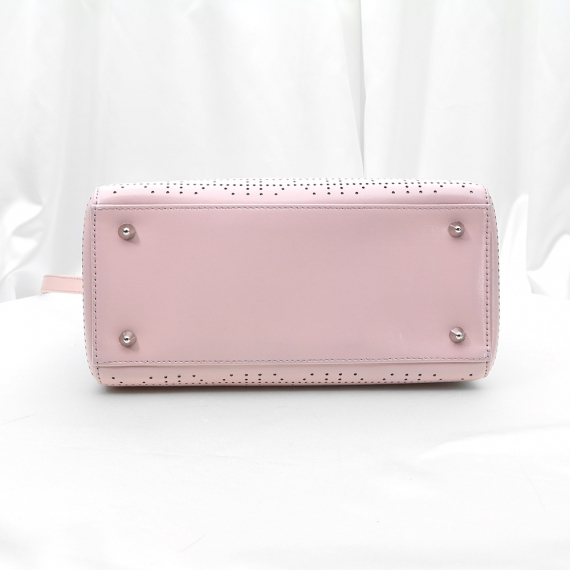 Dior(크리스챤디올) 캐니지 스티칭 블러시 핑크천공 퀼팅 레이디 디올 미디움 2WAY