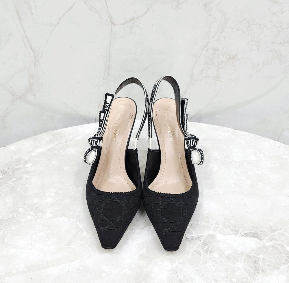 [럭스유] 36 / 디올 자디올 슬링백 펌프스 블랙 까나쥬 KCV373TCE