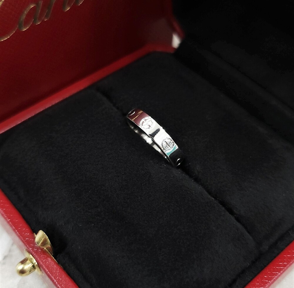 [럭스유] 까르띠에 화이트골드 러브 웨딩밴드 링 47호