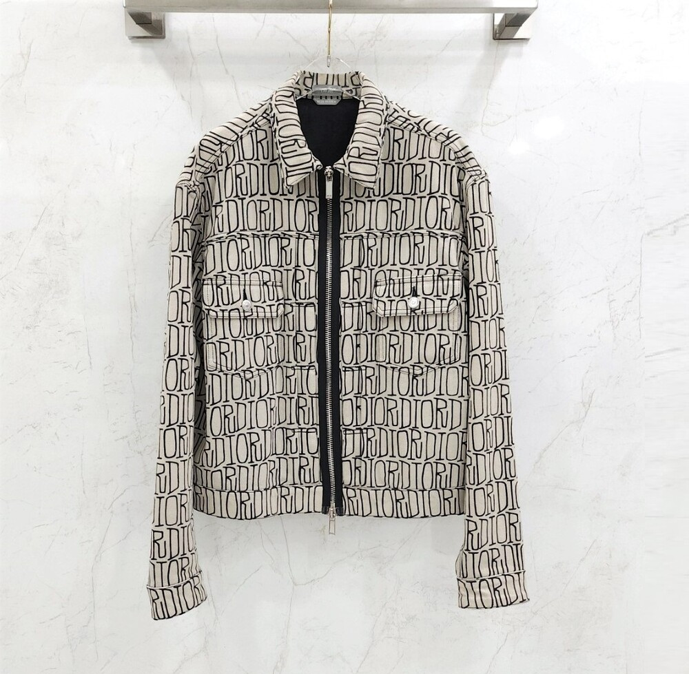 [럭스유] 50 / 디올 X 숀 스투시 멀티로고 트러커 자켓 033D493AY985