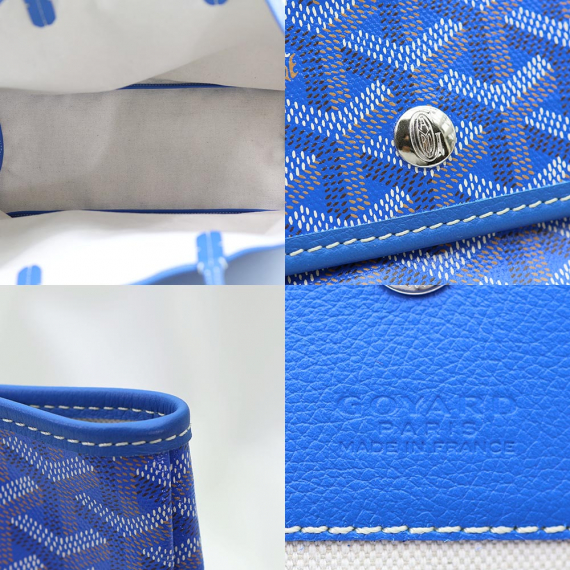 Goyard(고야드) AMALOUIS-PM 스카이블루 고야딘 캔버스 생루이 PM 쇼퍼 숄더백 + 보조파우치