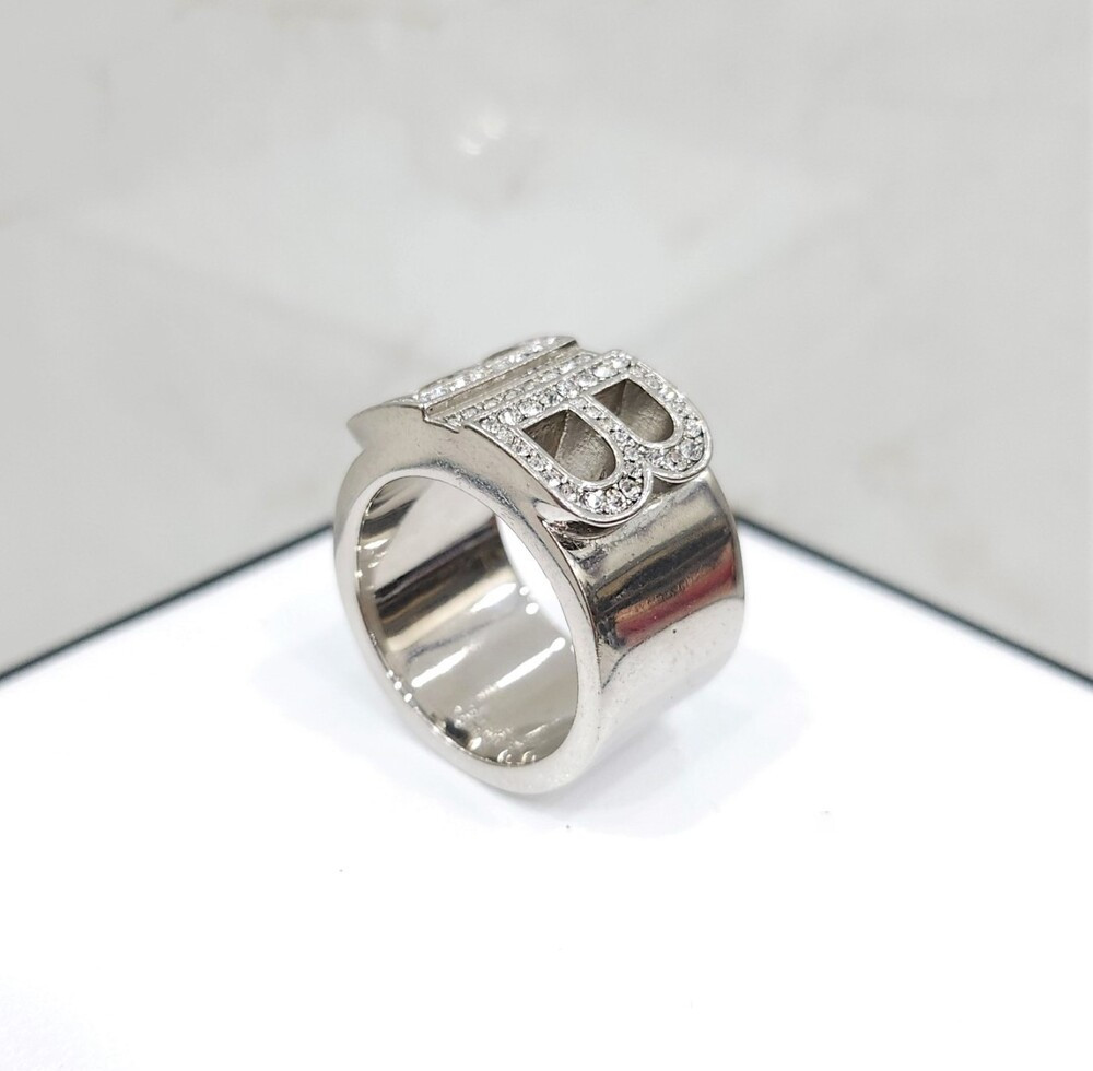 [럭스유] 발렌시아가 BB 라인스톤 큐빅 실버 반지 54호